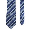 Extra Long Fashion Tie Microfibre Blue Stripe XL Men's Woven