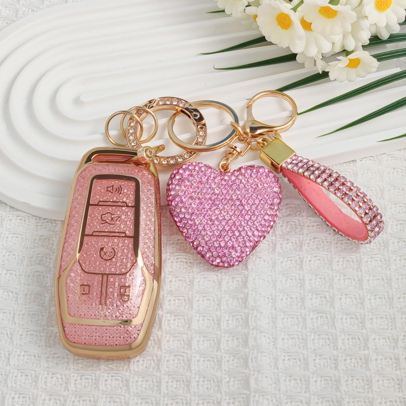 Nomiyo Key Fob Cover with Diamond, Compatible with Ford Edge