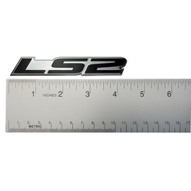 ERPART LS2 Embossed Black on Highly Polished Silver Real Aluminum Auto Emblem Badge Nameplate