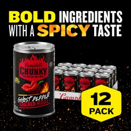 Campbell’s Chunky Soup, Ghost Pepper Chicken Noodle Soup, 18.6 oz Can (Case of 12)