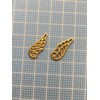 50 Pieces Wing Feather Golden Charms Decor Craft Handmade Accessories