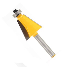 Shank Chamfer Edge Forming Router Bit, 1/4 Inch Shank Chamfer and Bevel Edging Cutter Bits with Bearing Guide Woodworking Cutting Tool - 15 Degree Cutting Angle