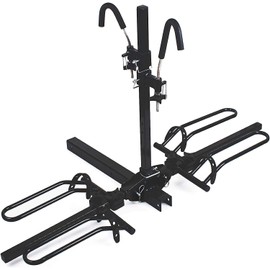 MaxxHaul 50959 2-Bike Hitch Mount Platform Rack for Cars, Trucks, SUVs, Minivans – Fits 2" Hitch Receiver, Supports Up to 75 lbs – Anti-Rattle, Adjustable for E-Bikes, Includes Hitch Tightener