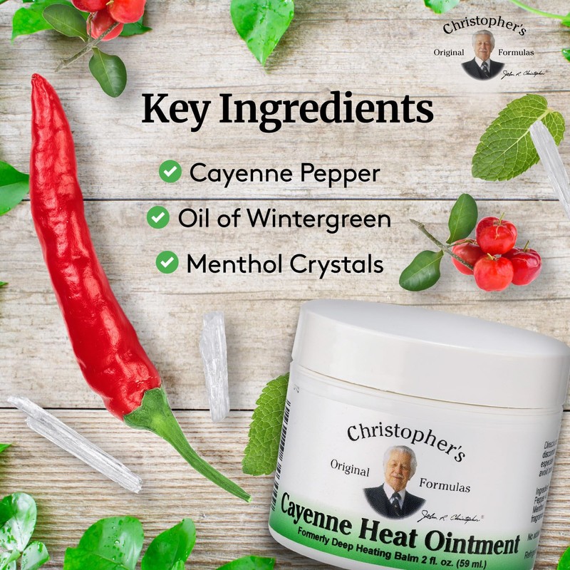 Christopher's Original Formulas Cayenne Heat Ointment, Warming Herbal Topical for