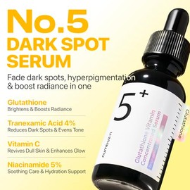 numbuzin Suero concentrado de vitamina No.5, cuidado de manchas oscuras, suero de glutatión y vitaminas, cuidado de la piel coreano, ácido tranexámico 4%, niacinamida 5%, para un brillo de aspecto radiante 1.01 fl oz