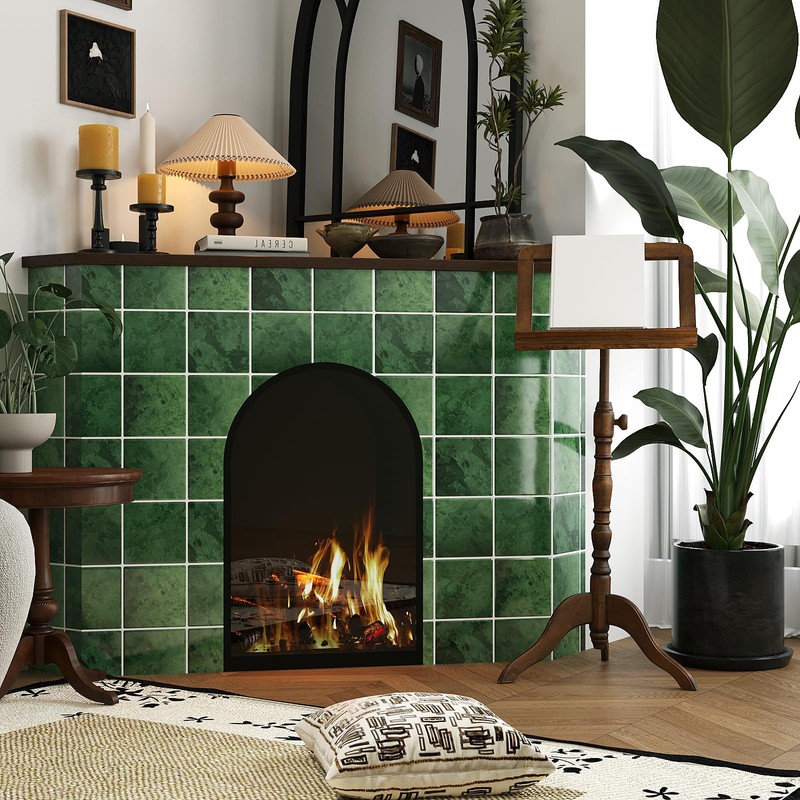 VaryStyle Green Peel and Stick Backsplash for Kitchen Bathroom Wall