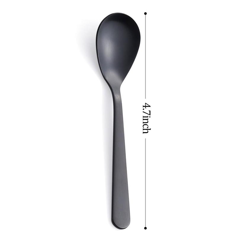 FULLYWARE Demitasse Espresso Spoon, Matte Black, Stainless Steel, Satin Coffee