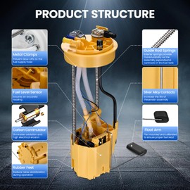 SYKRSS E7187M Eletric Fuel Pump Assembly Compatible with Dodge Ram 2500 3500 1998-2004 L6 5.9L, Replaces 4897668AF FG1080