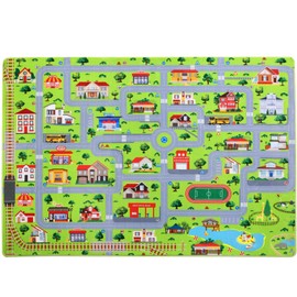 GarveeHome Kids Playmat Car Rug 5x7 Large Learning Nursery Rug Road and Traffic Playroom Carpet Car City Map Play Rug Non-Slip Ultra-Soft Eduational Rug for Kids Room Classroom Bedroom, Gray