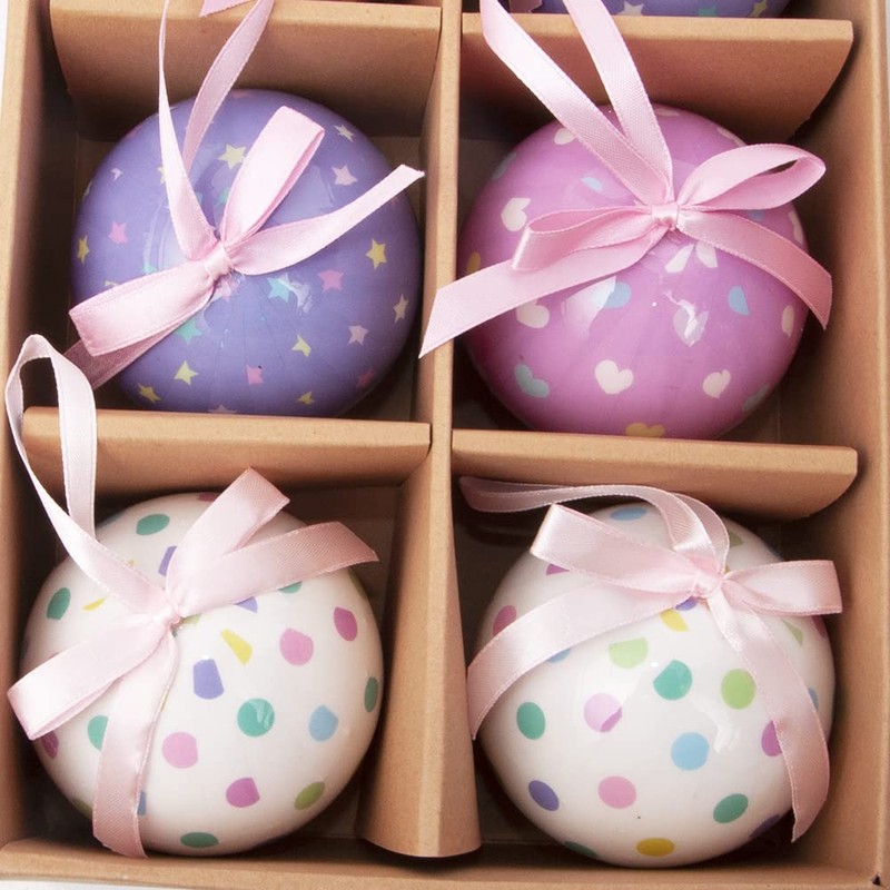 Ciao Set of 6 decoupage Christmas tree balls (diameter 7.5