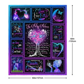 Niece Gifts from Auntie, Gifts for Niece Blanket 60"x50", Niece Gifts from Aunt, Niece Birthday Gifts, Niece Gifts from Uncle, Grown Niece Gift Ideas for Graduation Christmas, to My Niece Blanket