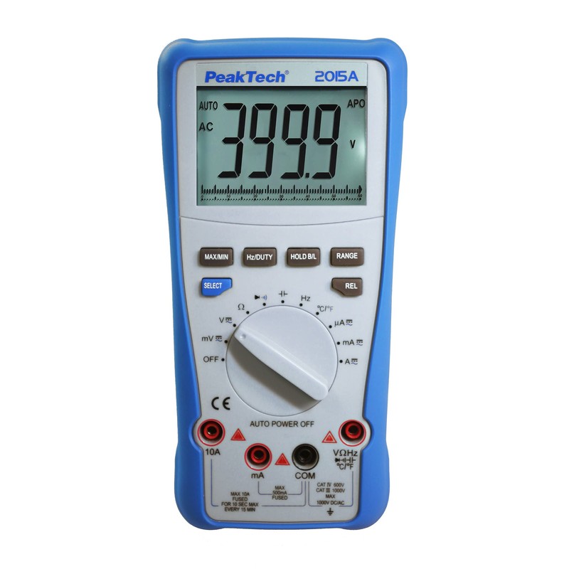 PeakTech 2015 A - True RMS Digital Multimeter, Auto Range,