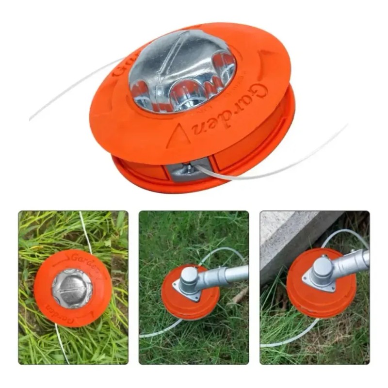 Cabezal Universal Metalica Acceso Para Desmalezadora Césped Naranja