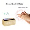 Lancoon Wooden Digital Alarm Clock with Sound Control LED Wireless
