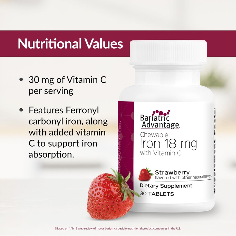 Bariatric Advantage Iron 18 mg with Vitamin C Chewable -