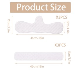 QIUMING® Underbust Sweat-Absorbing Pads 3-Layer Reusable Cotton Bra Inserts Sweat Absorber Pads Bra Sweat Pads Washable For Women, White