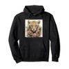 Leopard With Succulents Around Boho Style Graphic Pullover Hoodie