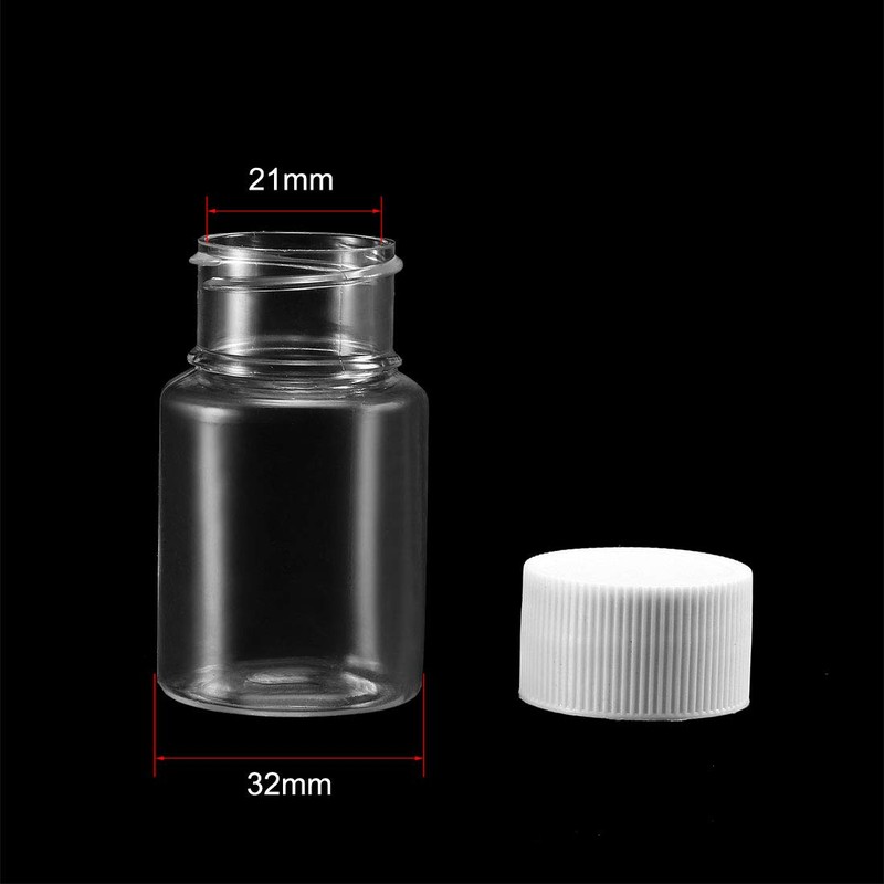 sourcing map Plastic Lab Chemical Reagent Bottle 30ml/1oz Wide Mouth