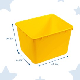 Children's Factory Yellow Storage Containers for Classroom, Playroom Organization Bins, Daycare Cubbies, 10 Pack