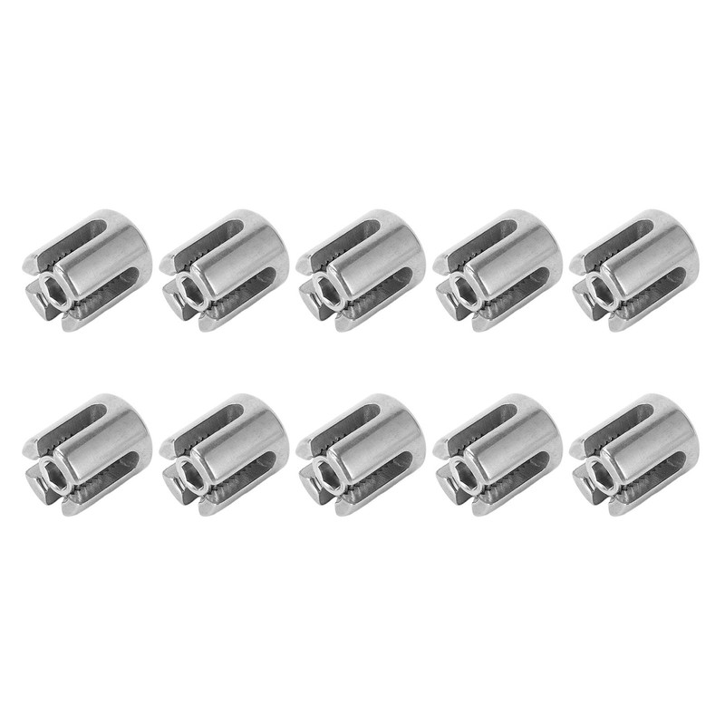 10Pcs Cross Cable Clamps 316 Stainless Steel Railing Wire Rope