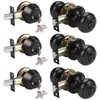 KNOBWELL 3 Pack Keyed Alike Entry Door Knobs and Double