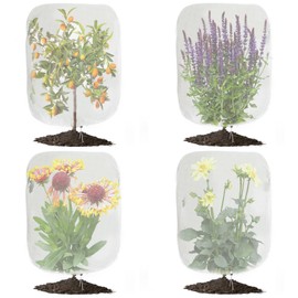 4 Pack Garden Plant Netting, 3.3Ft x 2.7Ft Garden Netting Pest Barrier Mesh Covers Bags with Drawstring Insect Bird Cover Netting Plant Protection Covers for Vegetables Bushes Fruits Tree