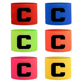 Donaly Captain Mark 6 Color Set for Kids, Junior Size, Adjustable Armband, Football, Futsal, Armband, Elementary School Students, Junior High School, Club Activities, Games, Practice (Classic 6 Color