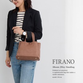 FIRANO Arno Label A402168 Women's 3 Room 2-Way Handbag with Mini Bag, orange