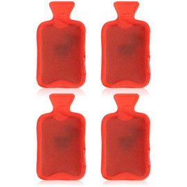 com-four® 4x reusable pocket warmers - hand warmers in hot water bottle design for folding - heat pad for cold days and on the go - heat buckling cushion (04 pieces - hot water bottle red)