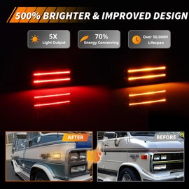 OFFKAT Smoked LED Side Marker Light For Chevy Sportvan Suburban C/K/G/P 10/20/30 Blazer