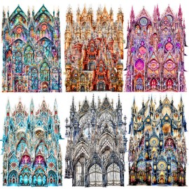 60 Pieces Large Size Gothic Castle Stickers, PET Transparent Waterproof Decorative Stickers, Vintage Aesthetic Stickers for Scrapbooking, DIY Crafts, Journaling, Junk Journal