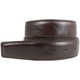 BELTINGER Full Cowhide Leather Belt with Stitching 4 cm without Buckle Leather Belt for Men and Women 40 mm Combed Denim Belt, brown