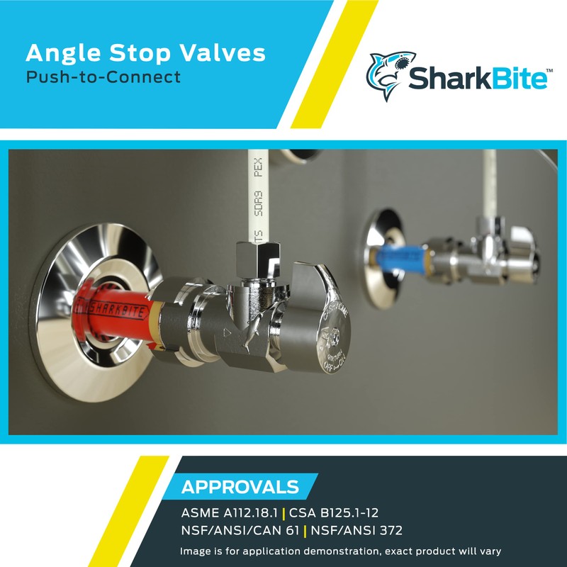 SharkBite 1/2 x 3/8 Inch Compression Angle Stop Valve, Loose