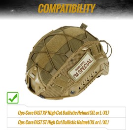 OneTigris Tactical Airsoft Helmet Cover with Free Patch, 500D Cordura Cover for Ops Core PJ (M/L) & Bump Helmet (L/XL) - Helmet Not Included