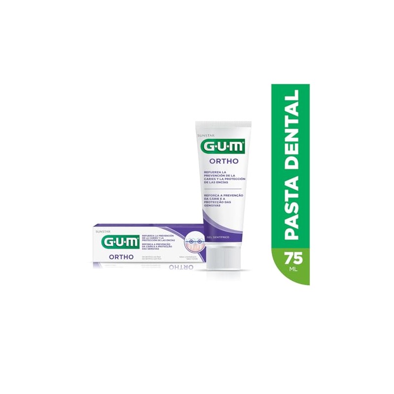 GUM - Crema Dental para Ortodoncia con Flúor e Isomalt,