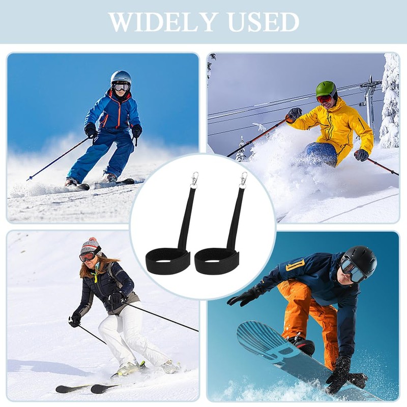 TRKETK 6 Pcs Nylon Ski Glove Leashes with Metal Button