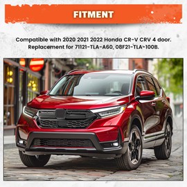 Kojem Front Bumper Grill Grille Compatible with 2020-2022 Honda CRV CR-V 71121-TLA-A60 08F21-TLA-100B Honeycomb