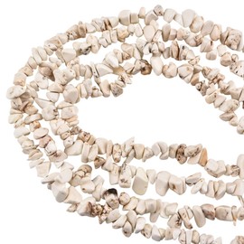 32 Inches 5-8mm Natural White Turquoise Chips Gemstone Free Form Tumbled Semi Precious Irregular Strand Drilled Stone Beads for Jewelry Making