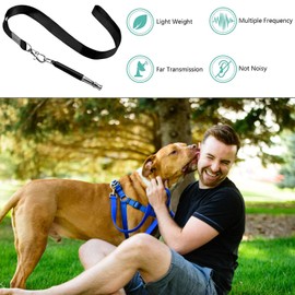 Dog Whistle, Ultrasonic Dog Whistle, Professional Ultrasonic Whistle, Dog Whistle to Stop Barking, Whistle for Dog Training, Dog Whistle for Recall with Lanyard, Pack of 2, Black & Red