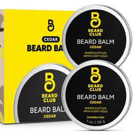 The Beard Club Cedar Beard Butter - Men's Styling Balm, Softener, Moisturizer, and Leave-In Conditioner - Beard Wax - 2oz