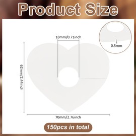 FINGERINSPIRE 150 Pcs Love Heart Shape Wine Glass Markers Beige Paper Wine Glass Charms Cocktail Champagne Name Tag Wine Glass Identification Tag for Wedding Baby Shower Valentines Day Birthday Party