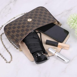 Vicloon Mini / Pocket Umbrella / Windproof with 6 Stainless Steel Ribs and 210T Fabric for Sun, Rain and UV Protection Outdoors / Folding, Lightweight, Compact, Sturdy, Black