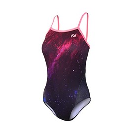 ZONE3 Women's Cosmic 2.0 Colour Blast Strap Back Swimming Costume, Fluro Pink, 30