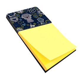 Blue Flowers Weimaraner Sticky Note Holder