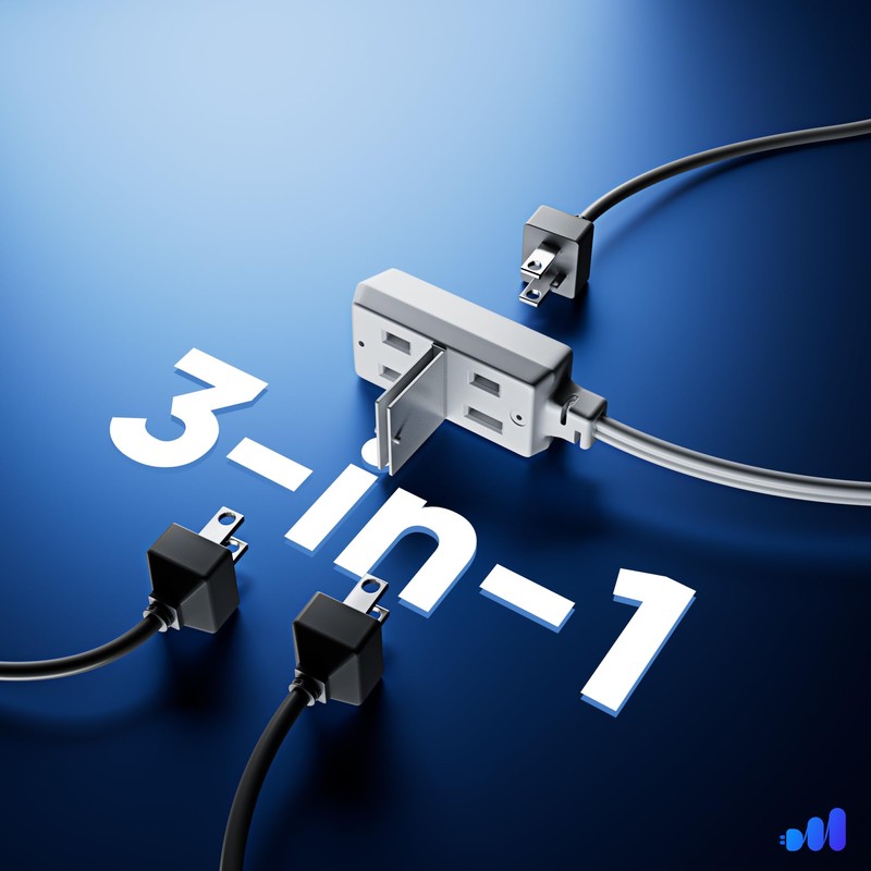 Maximm Cable 6ft 360° Rotating Flat Plug Extension Cord with