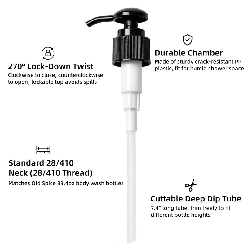 Replacement Pump Compatible with Old Spice Body Wash Bottles, 28-410