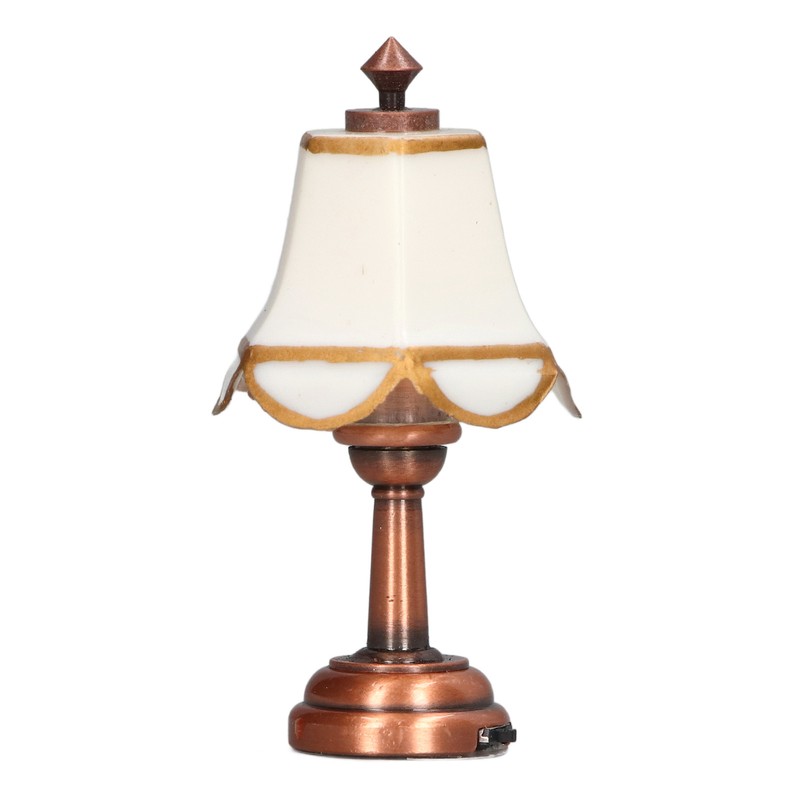Miniature Lamp 1/12 Scale White 6cm Overall Height Battery Operated