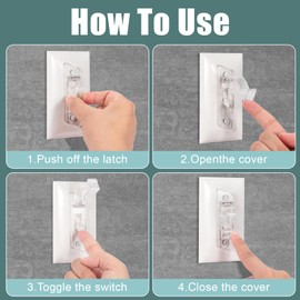 Wall Switch Guard,Light Switch Cover,Child Proof Light Switch Cover Guard,Light Switch Protection,Keep Toggle Switch in On or Off Position (Clear,6 Pack)