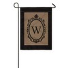pingpi W Monogram Double-Sided Burlap Garden Flag - 12.5" W