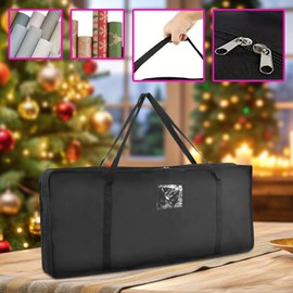 Wrapping Paper Storage - Wrapping Paper Organiser 600D Oxford Fabric, 82 x 13 x 34 cm Storage Wrapping Paper Rolls Waterproof Tear-Resistant with Mesh Pockets Compartments & Handling for Wrapping